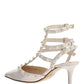 Rockstud  Pumps with Tonal Studs - White