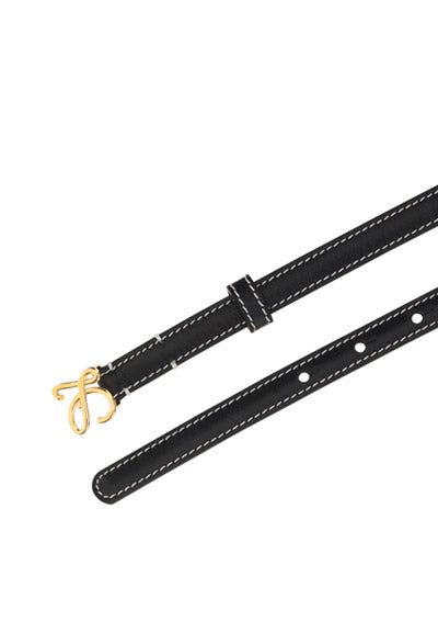 L buckle Belt in Nappa Calfskin  - Black