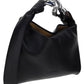 Small Chain Hobo Shoulder Bag - Black