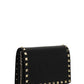 Rockstud Grainy Calfskin Chain Pouch - Black.