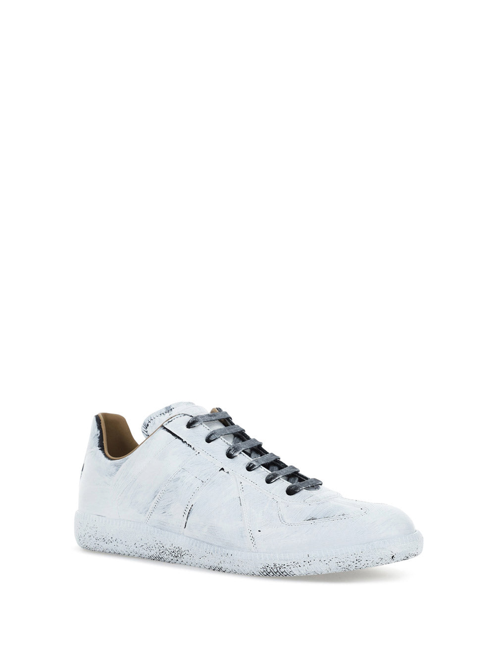 Painted Replica Leather Sneaker - White/Black