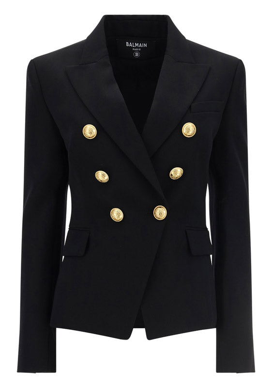 Grain de Poudre Double-Breasted Jacket - Black