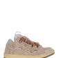 Leather Curb Sneakers - Dusty Pink/Brown