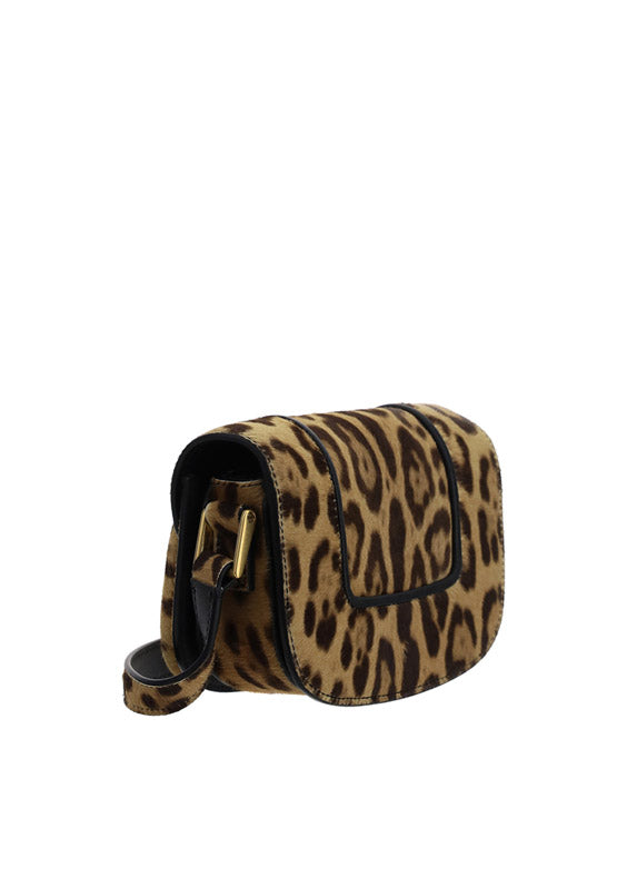 Small Supervee Calf Hair Crossbody Bag - Leopard Print