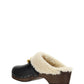Le Maillon Clogs in Smooth Leather and Shearling - Noir