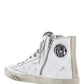 Francy Sneakers In Leather - White / Silver