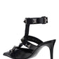 Roman Stud Patent Leather Sandals - Black