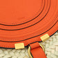 Small Marcie Cross-body Basket in Hand-Braided Raffia & Small Grain Calfskin - Rusted Orange