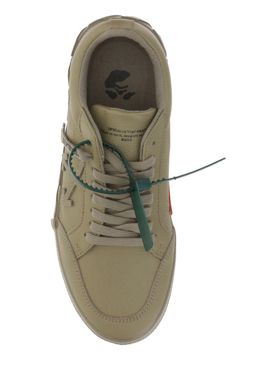 Low Vulcanized Calf Leather Sneakers - Military Green