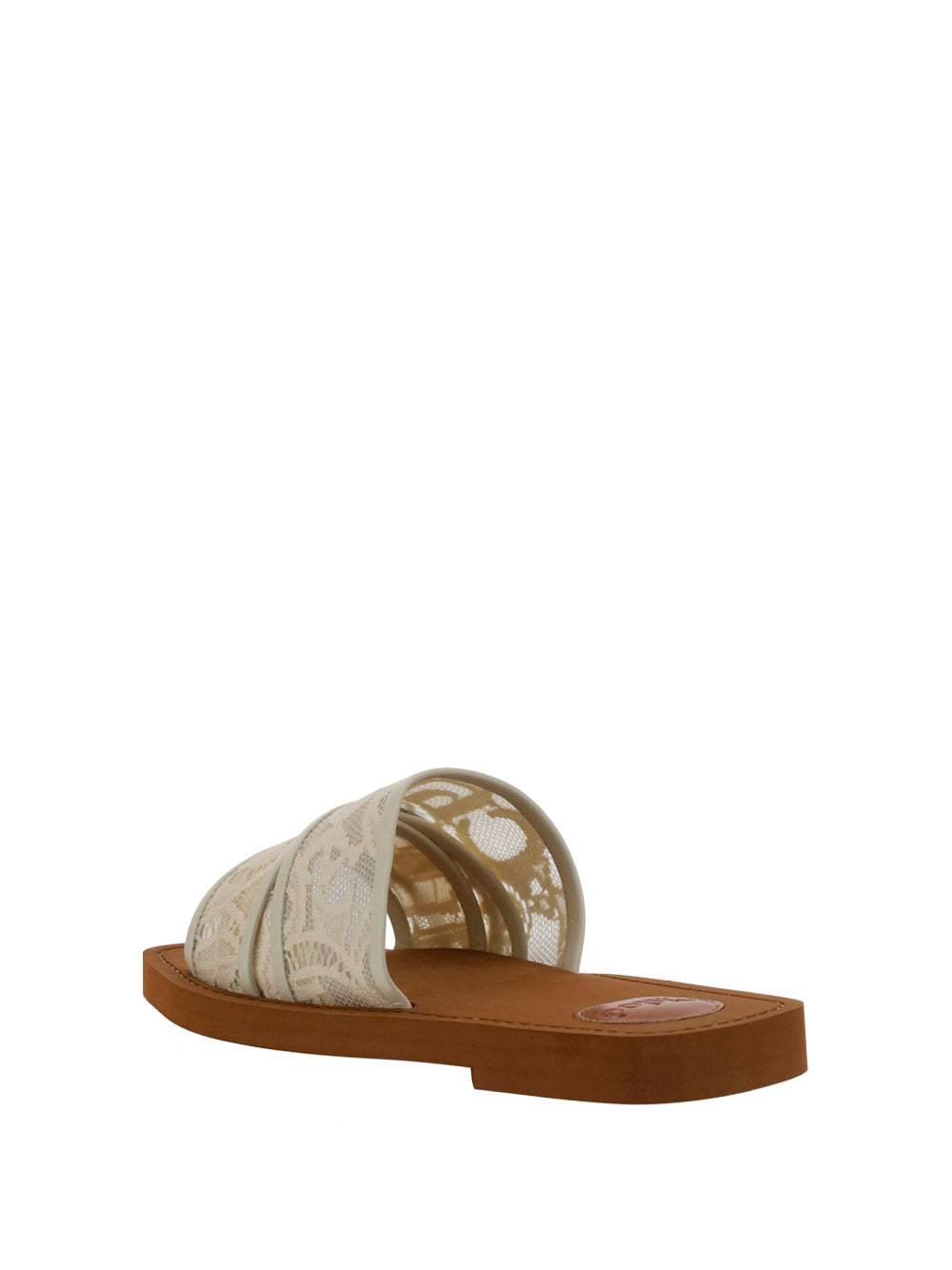 Slide Woody Lace Mule Sandals - Ivory