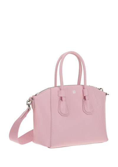 Mini Antigona Sport bag in Leather - Blossom Pink.