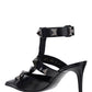 Roman Stud Patent Leather Sandals - Black