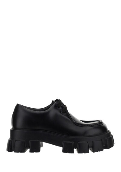 Monolith Brushed Leather Lace-up Shoes - Black