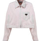 Cropped Organic Denim Jacket - Pale Pink