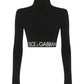 Long-sleeved Jersey Top with Branded Elastic - Black