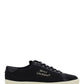 Court Classic SL/06 Embroidered Sneakers In Canvas And Smooth Leather - Black