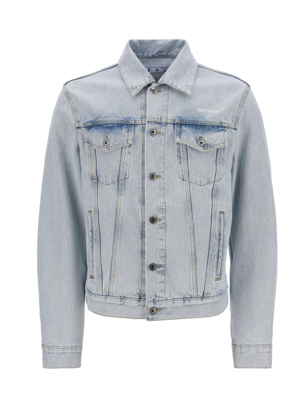 Diagonal Tab Slim Denim Jacket