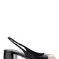 Patent Leather Slingback Pumps - Black.