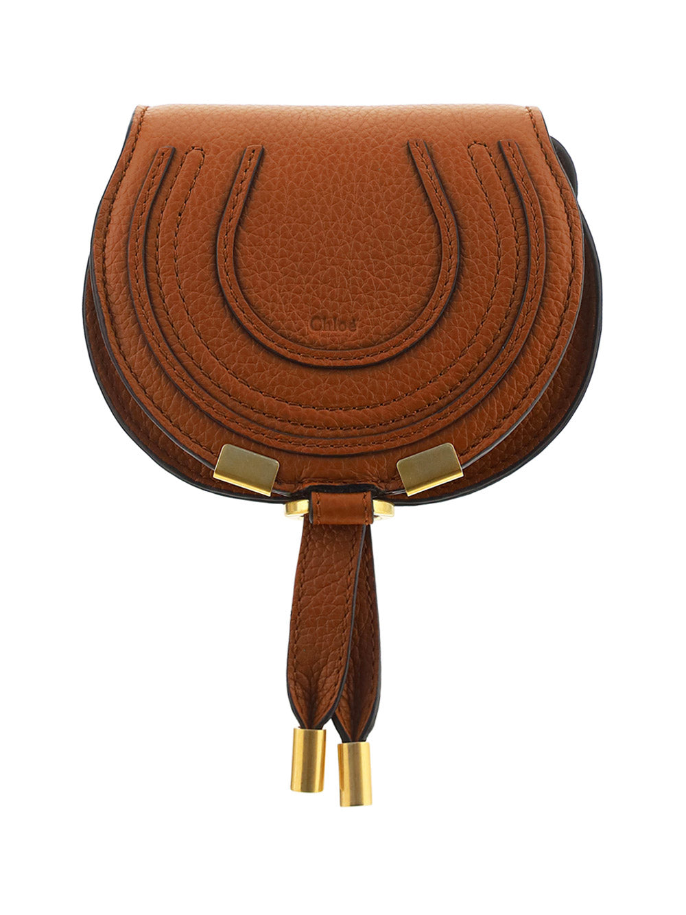 Marcie Nano Saddle Bag in Grained Calfskin - Tan