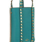 Rockstud Leather Bucket Bag - Turquoise