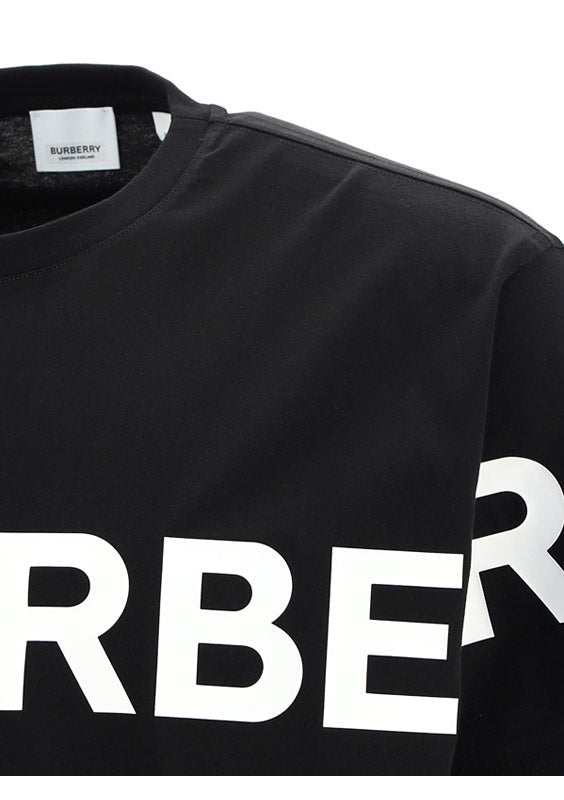 Horseferry Print Cotton Oversized T-shirt - Black/White