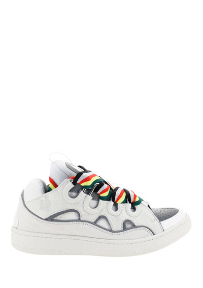 Leather Curb Sneakers - White