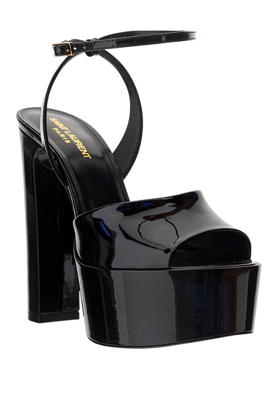 Jodie Platform Sandals In Patent Leather - Black