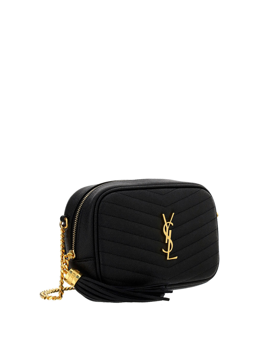 Lou Mini Bag In Quilted Grain De Poudre Embossed Leather - Black