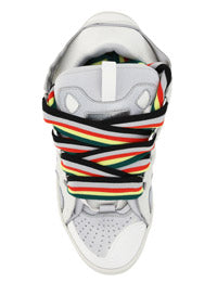 Leather Curb Sneakers - White