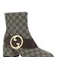 Gucci Blondie Ankle Boot - Beige/Ebony/Brown.