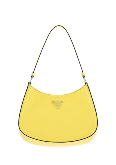 Prada Cleo Brushed Leather Shoulder Bag - Yellow.