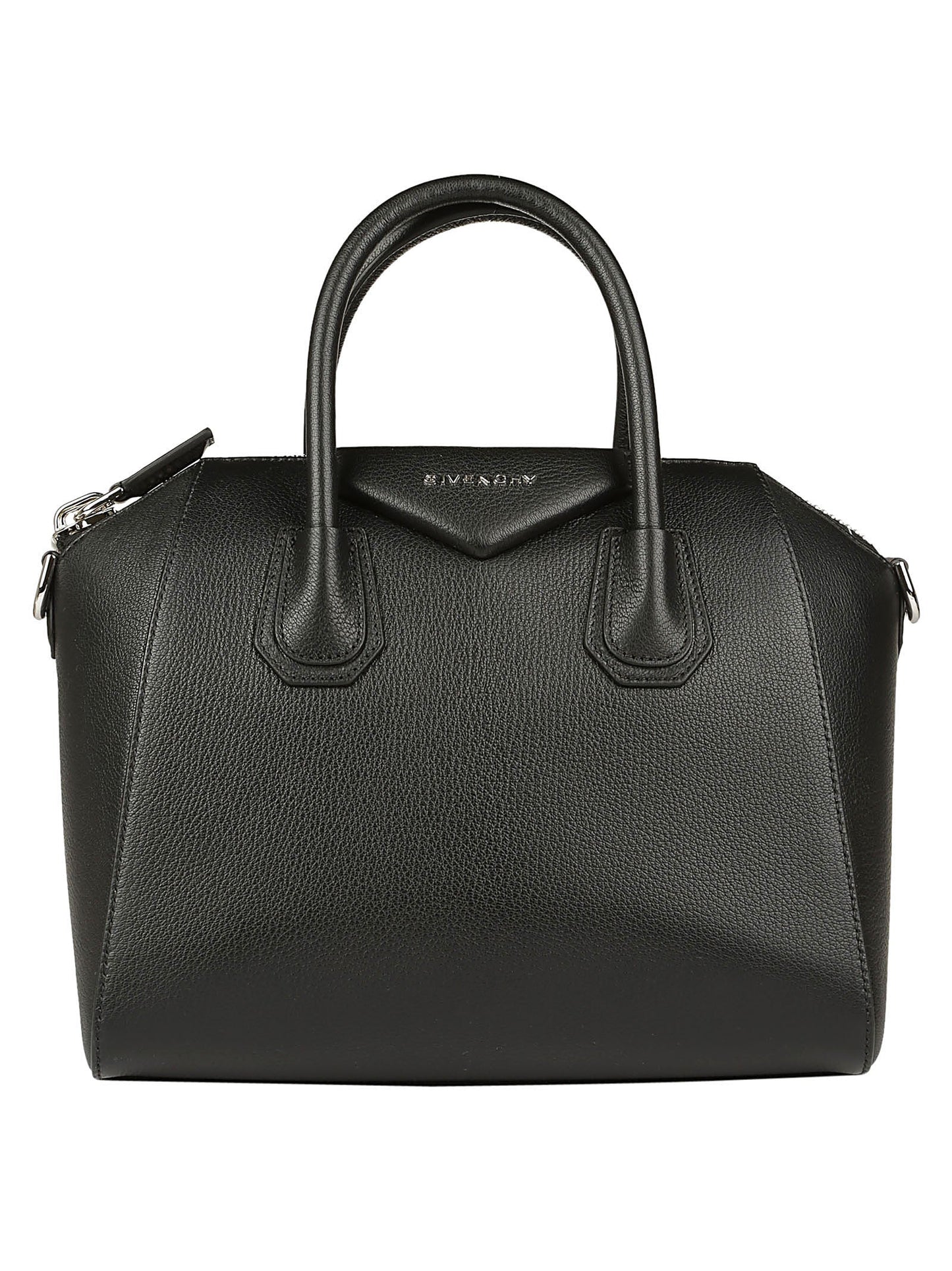 Small Antigona Bag in Grained Leather - Black