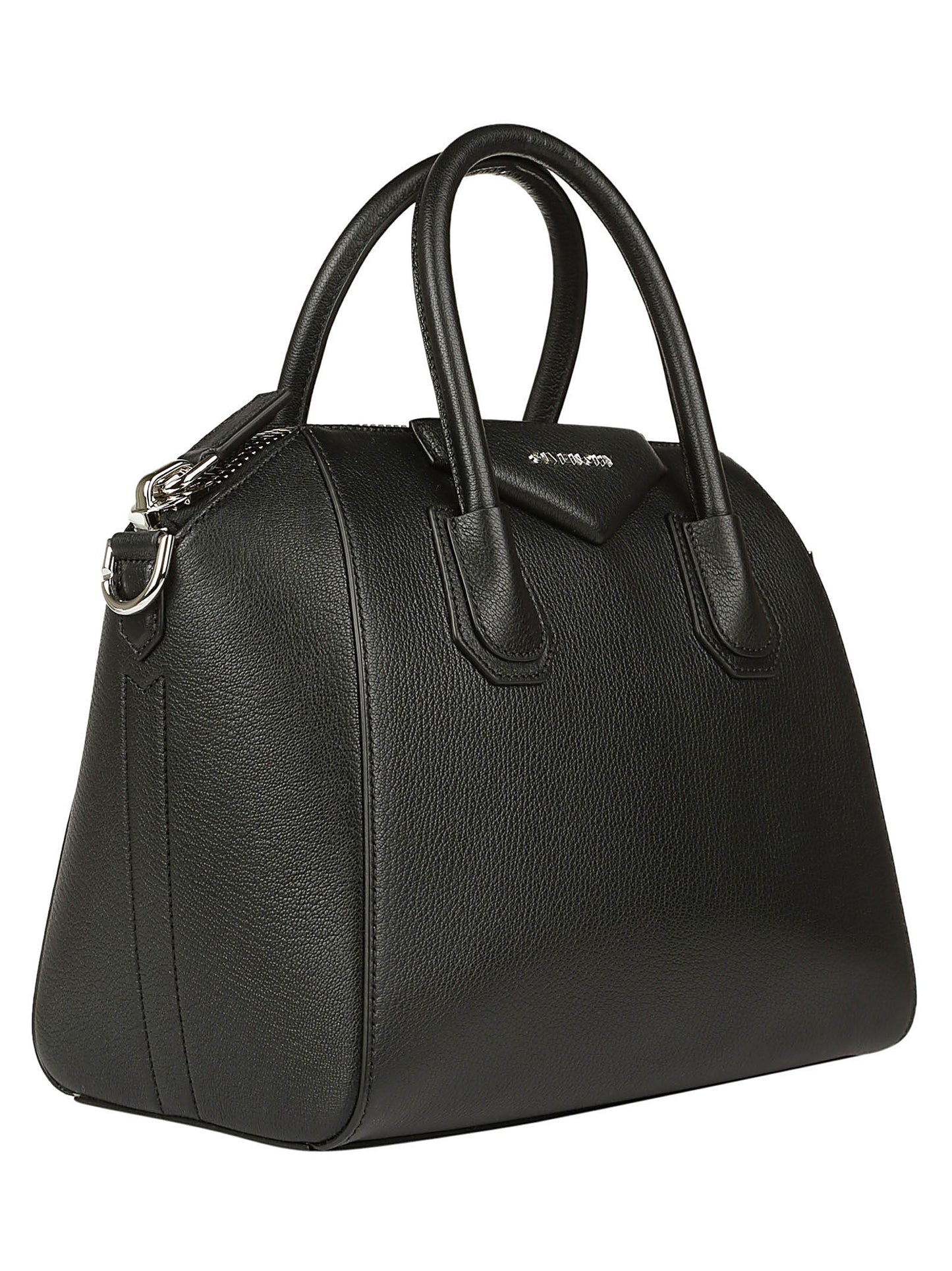 Small Antigona Bag in Grained Leather - Black