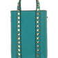 Rockstud Leather Bucket Bag - Turquoise
