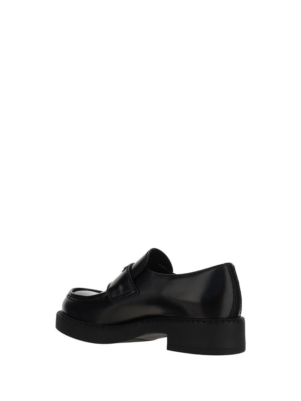 Brushed Leather Loafers - Black