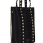 Rockstud Calfskin Leather Tote - Black.