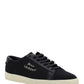 Court Classic SL/06 Embroidered Sneakers In Canvas And Smooth Leather - Black