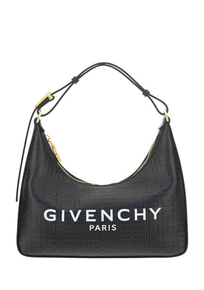 Small Moon Cut Out Bag in 4G Coated Canvas - Black.