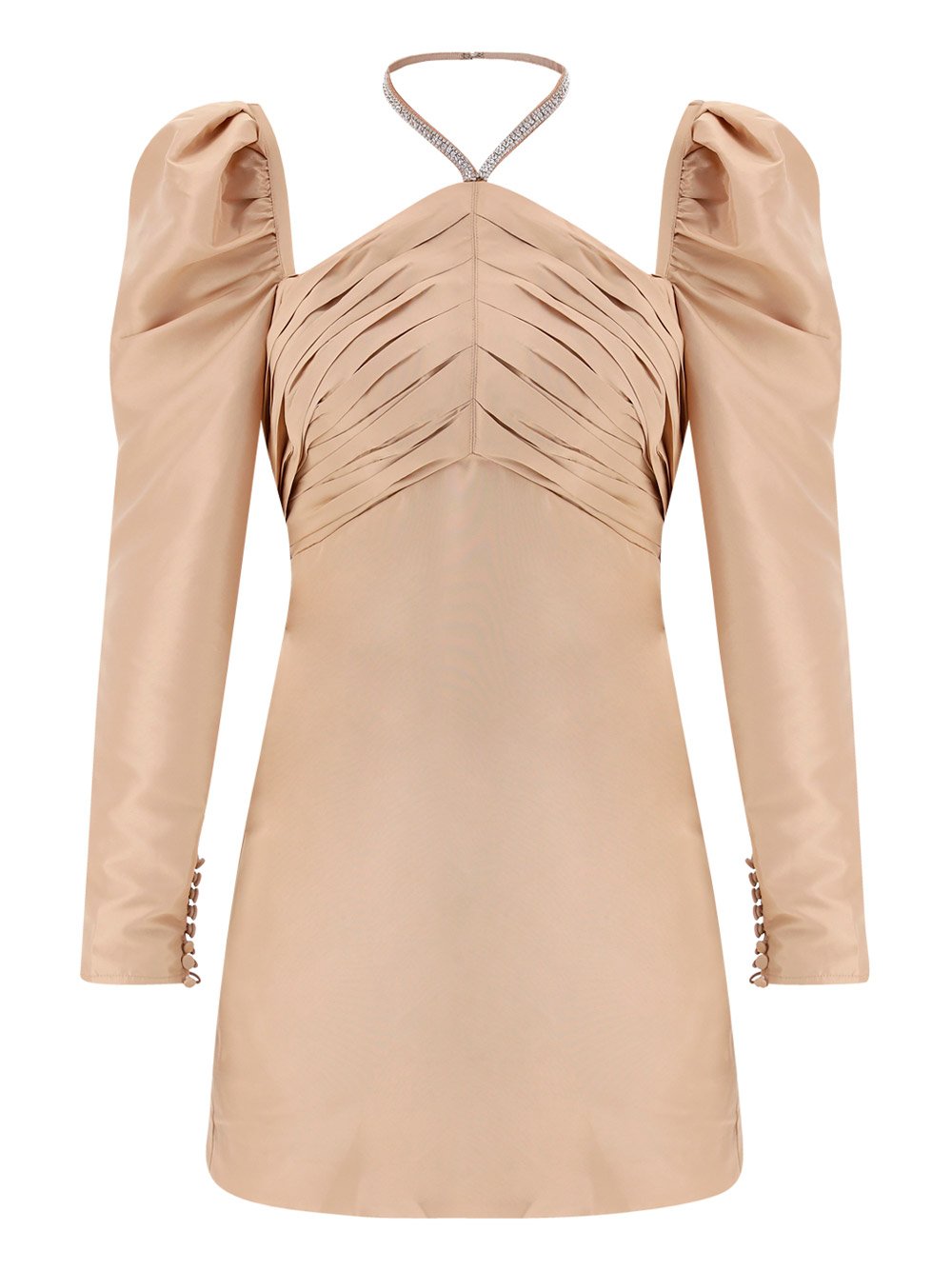 Taffeta Mini Dress -Taupe