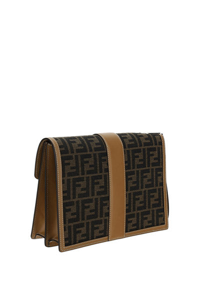 FF Fabric Clutch - Brown