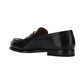 Brushed Leather Loafers - Black