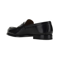 Brushed Leather Loafers - Black