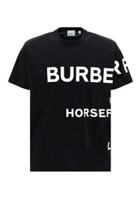 Horseferry Print Cotton Oversized T-shirt - Black/White