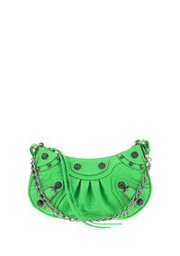 Le Cagole Mini Purse With Chain Crocodile Embossed - Green