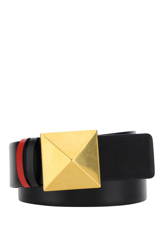 Reversible One Stud Belt In Calfskin 40MM - Black / Red
