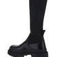 Calfskin and Stretch Mesh Boots - Black