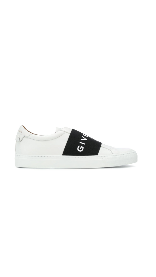 Urban Street Leather Slip-on Sneakers - White / Black