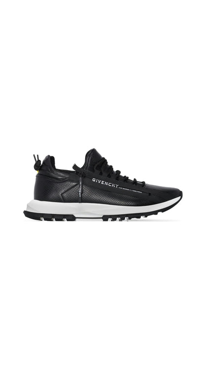 Spectre Low Runners Sneakers In Perforated Leather With Zip - Black