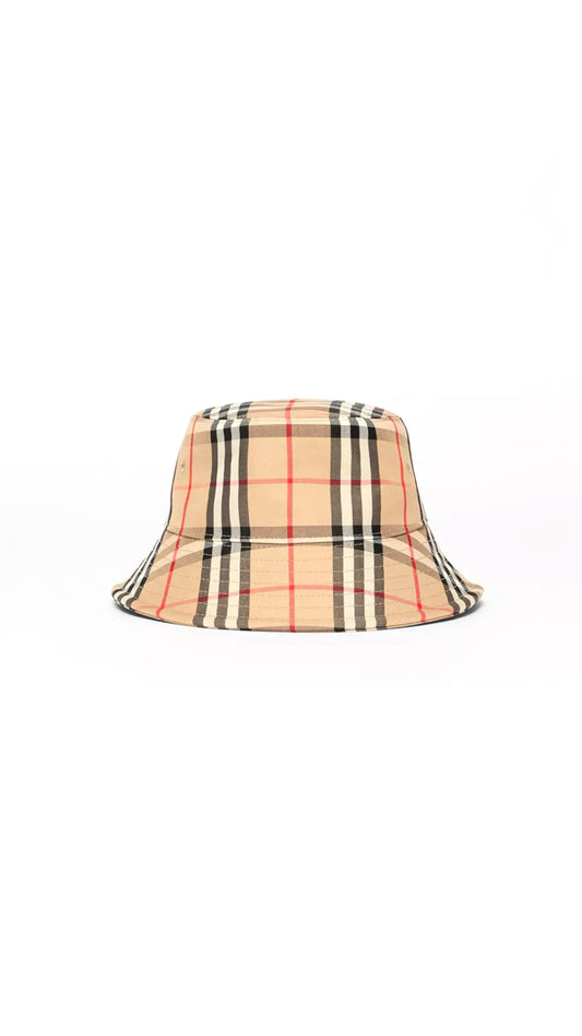 Vintage Check Technical Cotton Bucket Hat