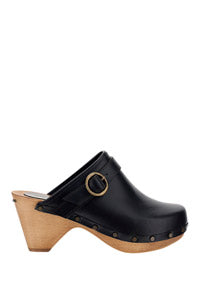 Titya Leather Clogs - Black